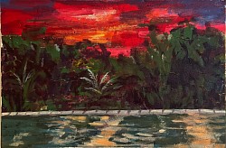 Sunset July 2024 60x40cm acrylic on canvas