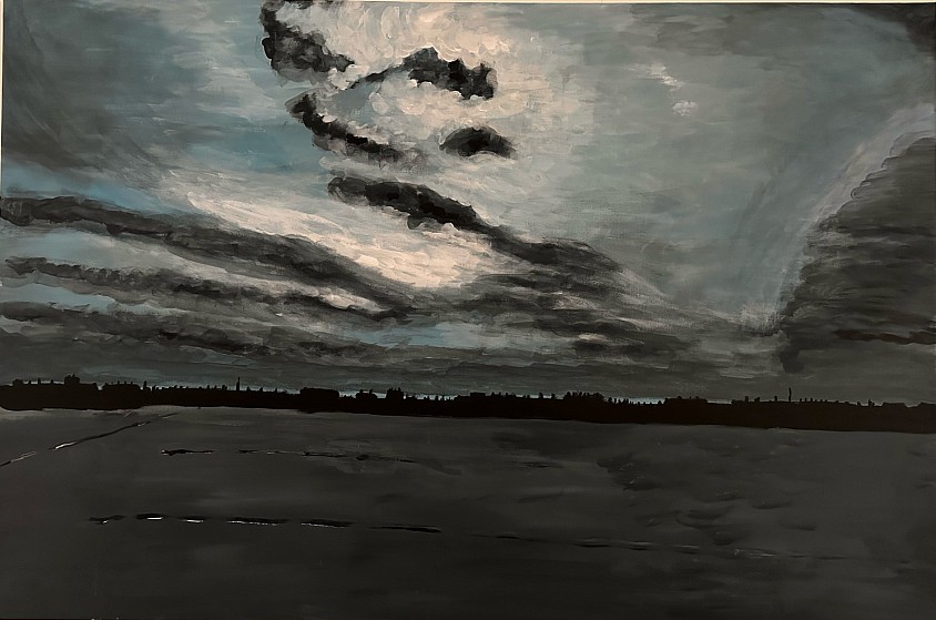 Huangpu river 2024 120x90cm acrylic on canvas