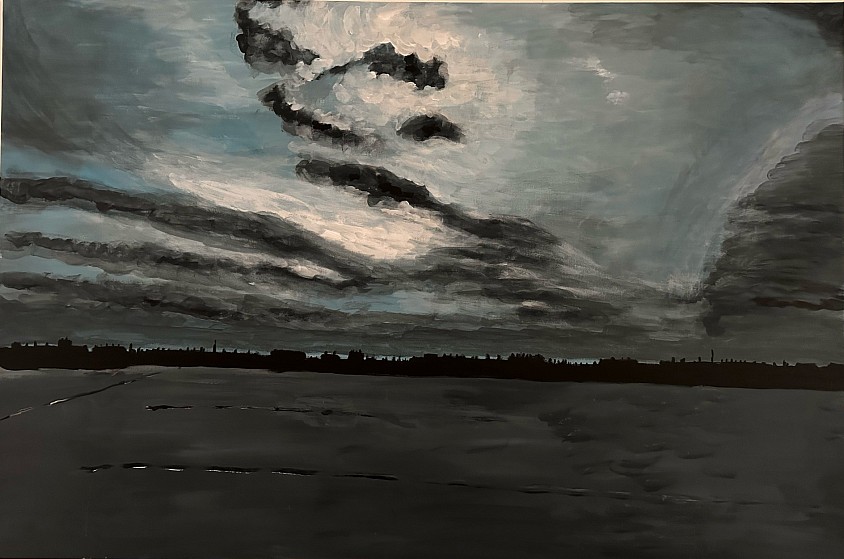 Huangpu river 2024 90x120cm acrylic on canvas