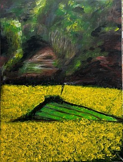 Spring in yellow mountain March 2024 80x60cm acrylic on canvas