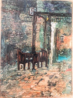 Venice Cafe 1997  Oil on board 60x50cm