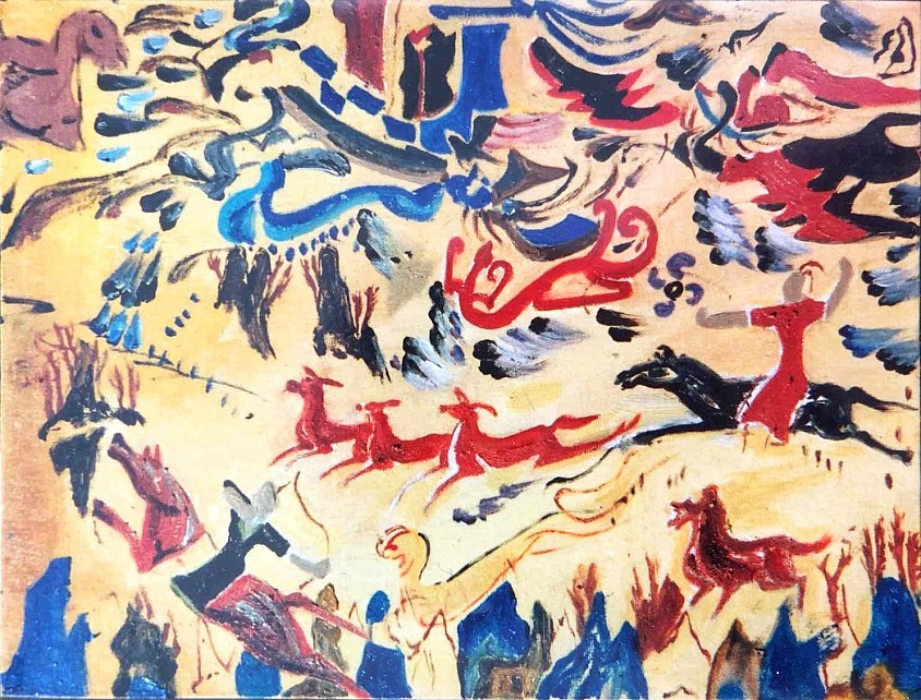 The deer doesn’t know 2005 Oil on board 40x30cm