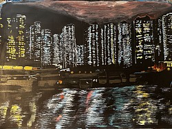 Aberdeen in Lockdown April 2024 Acrylic on Canvas 40x60cm