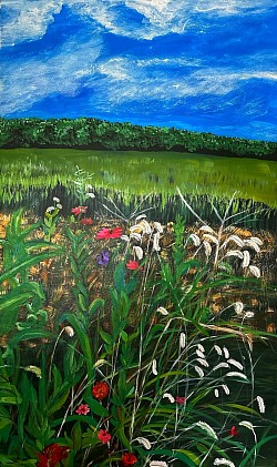 Blossom July 2024 Acrylic on Canvas  90x150cm
